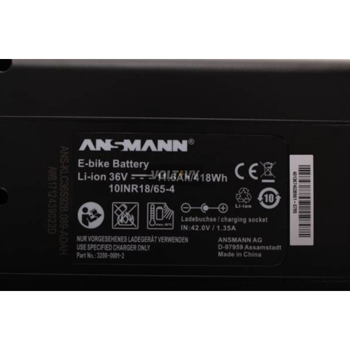 Ansmann 36V 11.6Ah fietsbatterij
