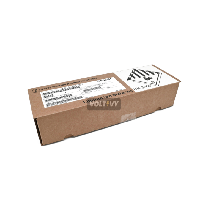 foto vanaf de zijkant van de doos van de Bosch PowerPack 500 Active 36V 13.4Ah fietsbatterij